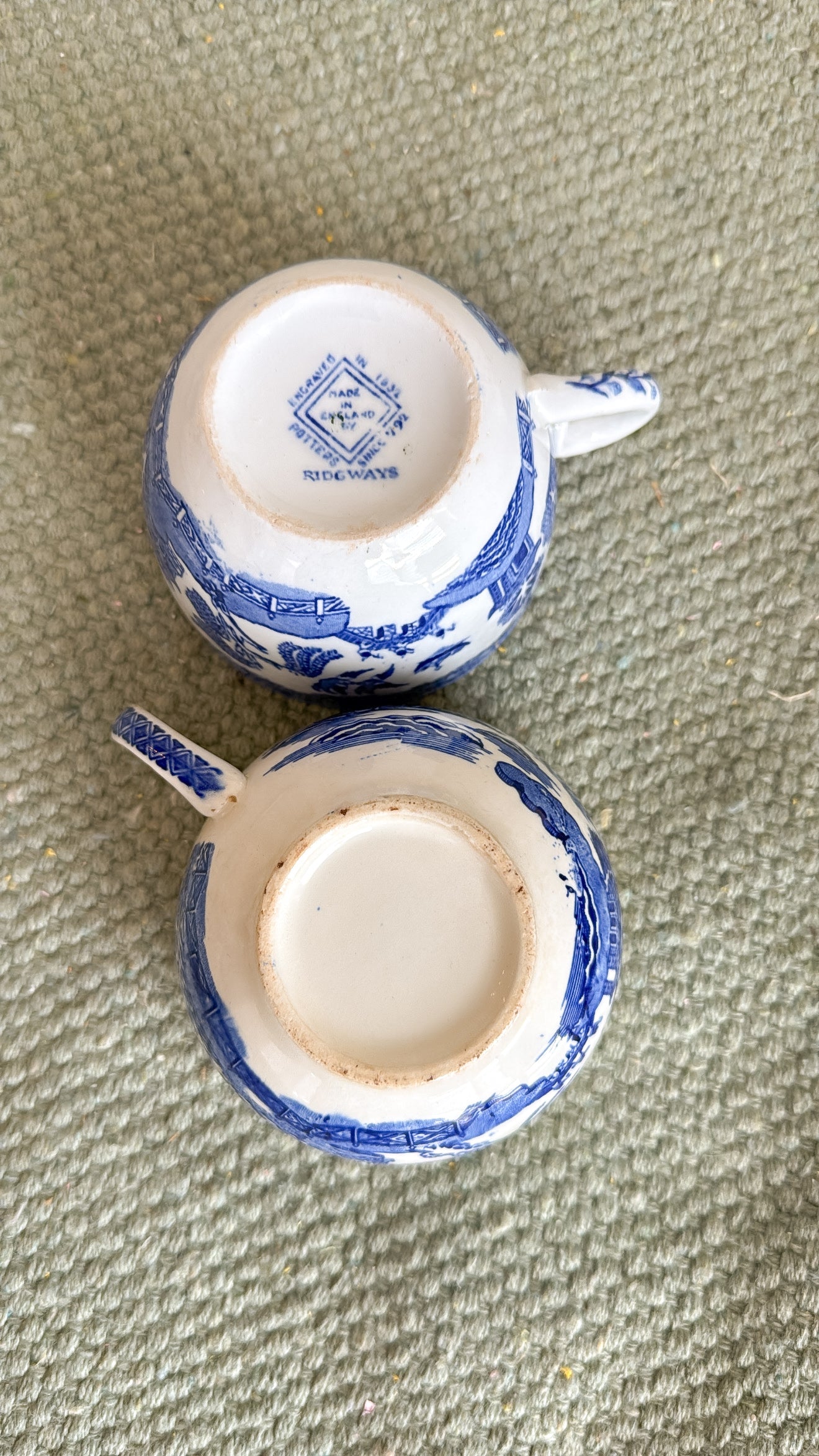 Set of 2 Blue Willow Cups