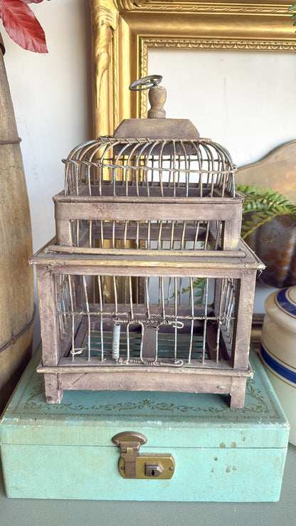 Primitive Wood Bird Cage