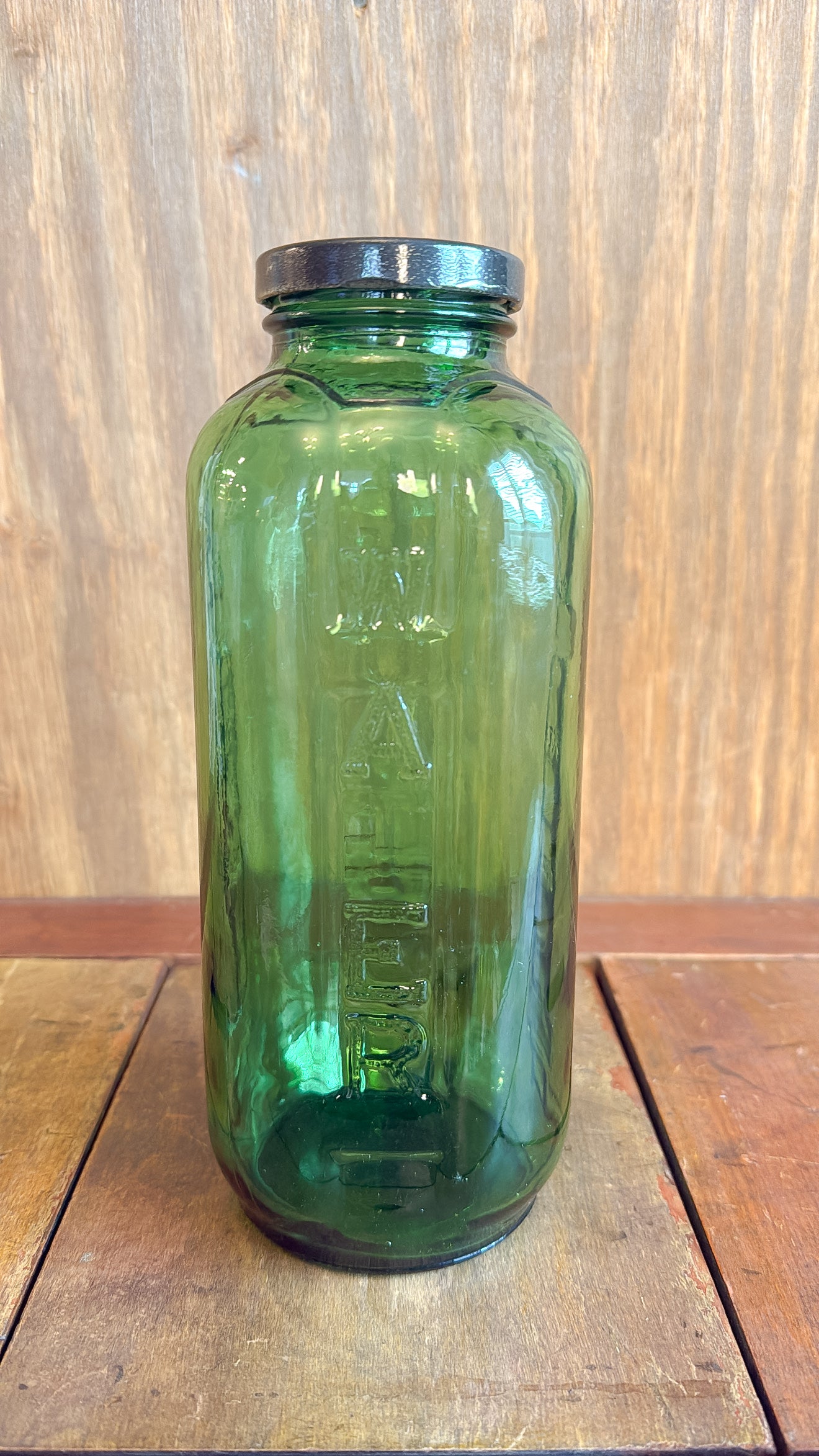 Green Vintage Water Juice Bottle Jar