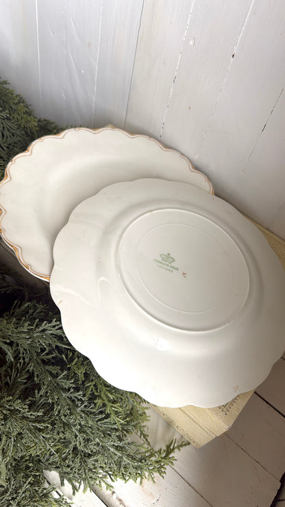 9” Scalloped Ironstone Plate