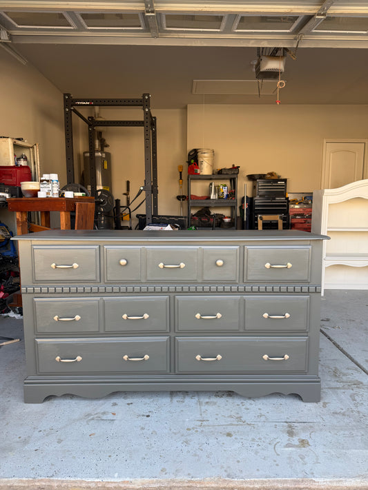 7-Drawer Deep Olive Dresser