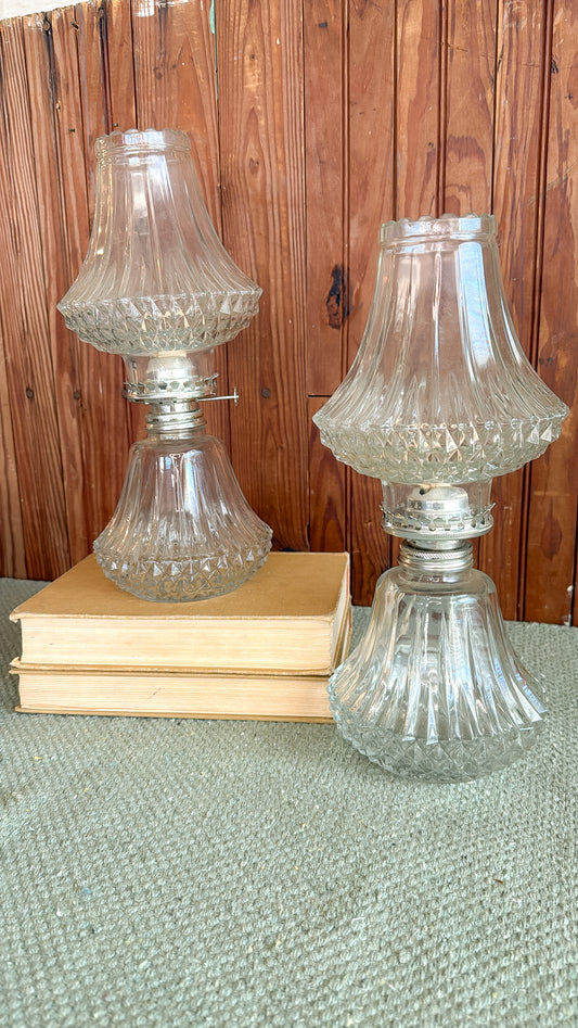 Antique Glass Oil Lamp