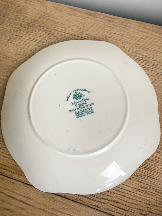 Blue Floral Ironstone Plate