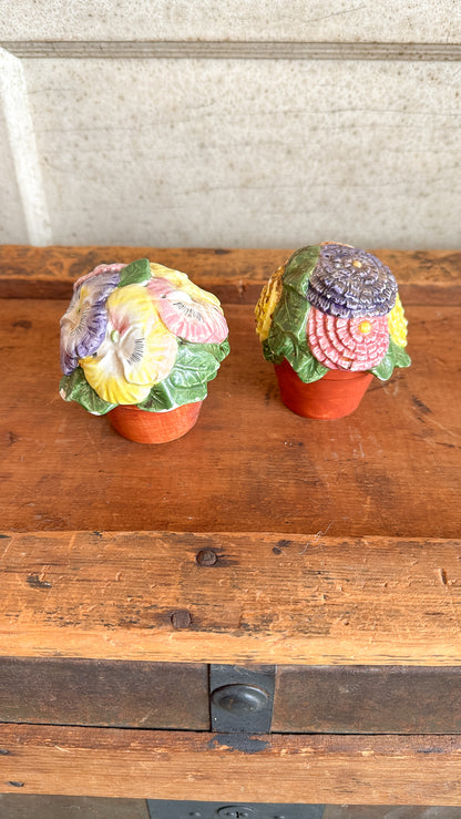 Floral Pot Salt & Pepper Shakers