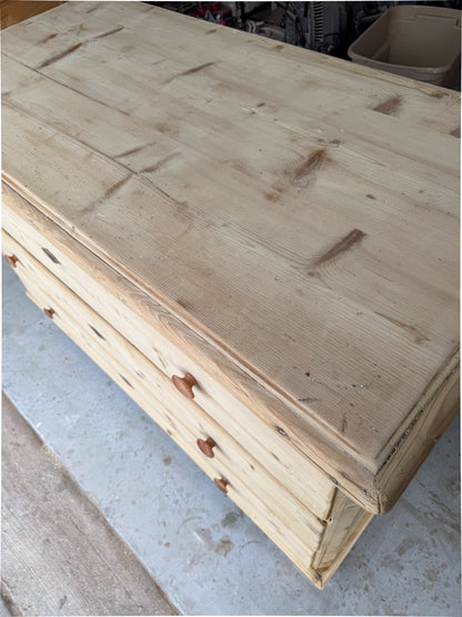 HUGE Solid Wood 3-Drawer Bleached Dresser