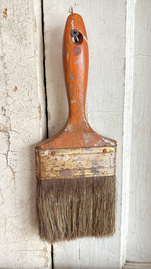 Old Light Wood Handle Paintbrush