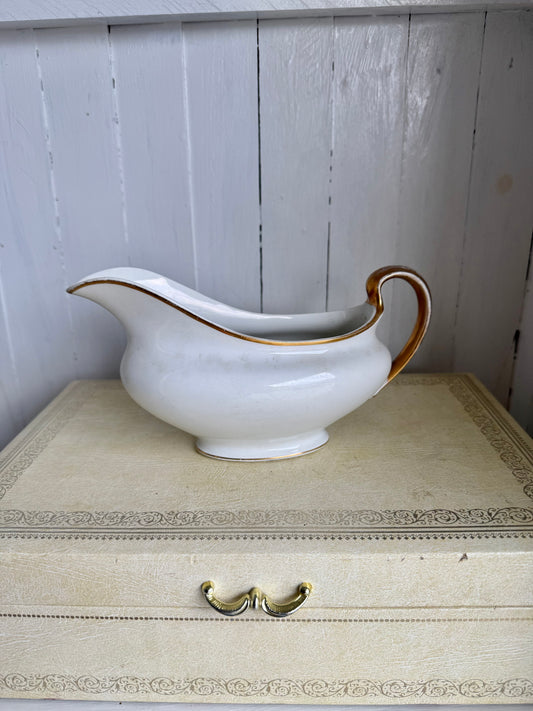 Gold Detailed Ironstone Gravy Boat