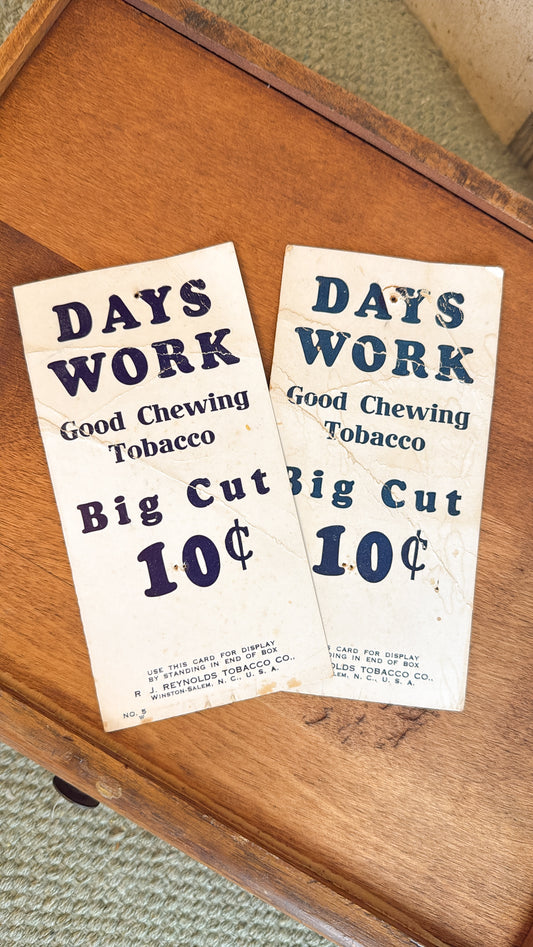 Pair of 'Days Work' Cards