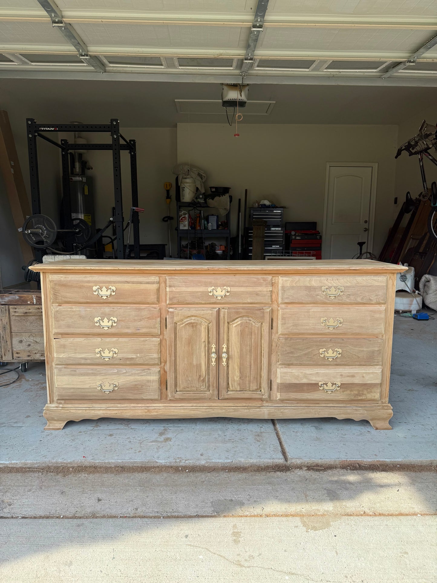 12-Drawer Bleached Dresser