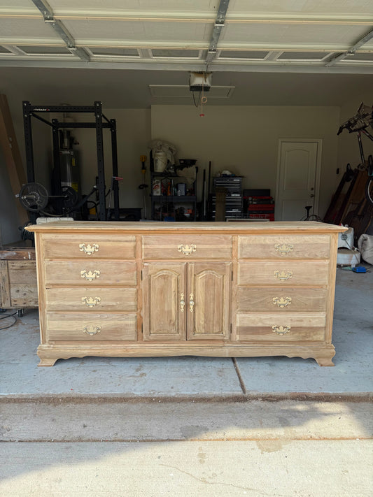 12-Drawer Bleached Dresser