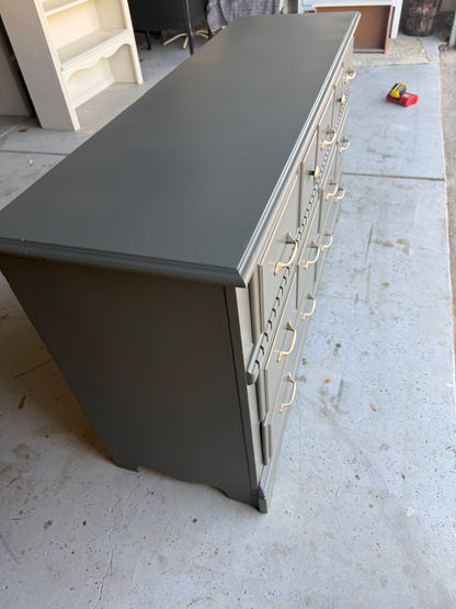 7-Drawer Deep Olive Dresser