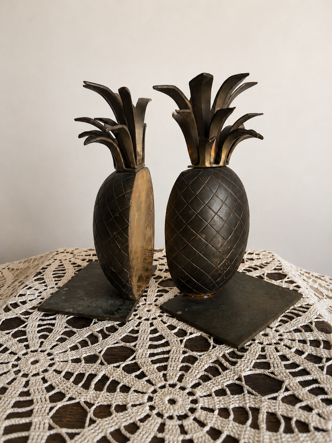 Brass Pineapple Bookends