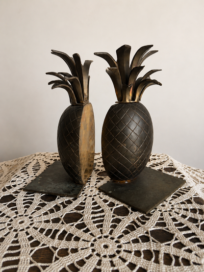 Brass Pineapple Bookends