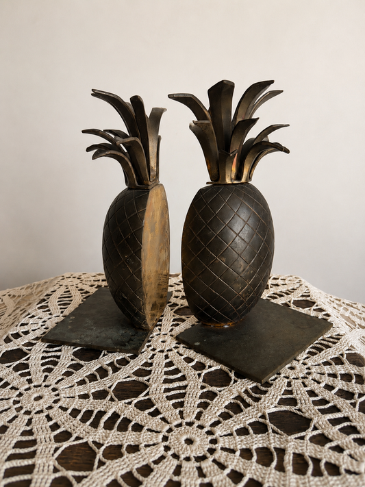 Brass Pineapple Bookends