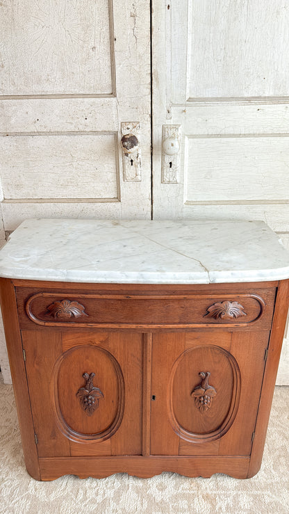 Antique Mahogany Marble Top Wash Stand