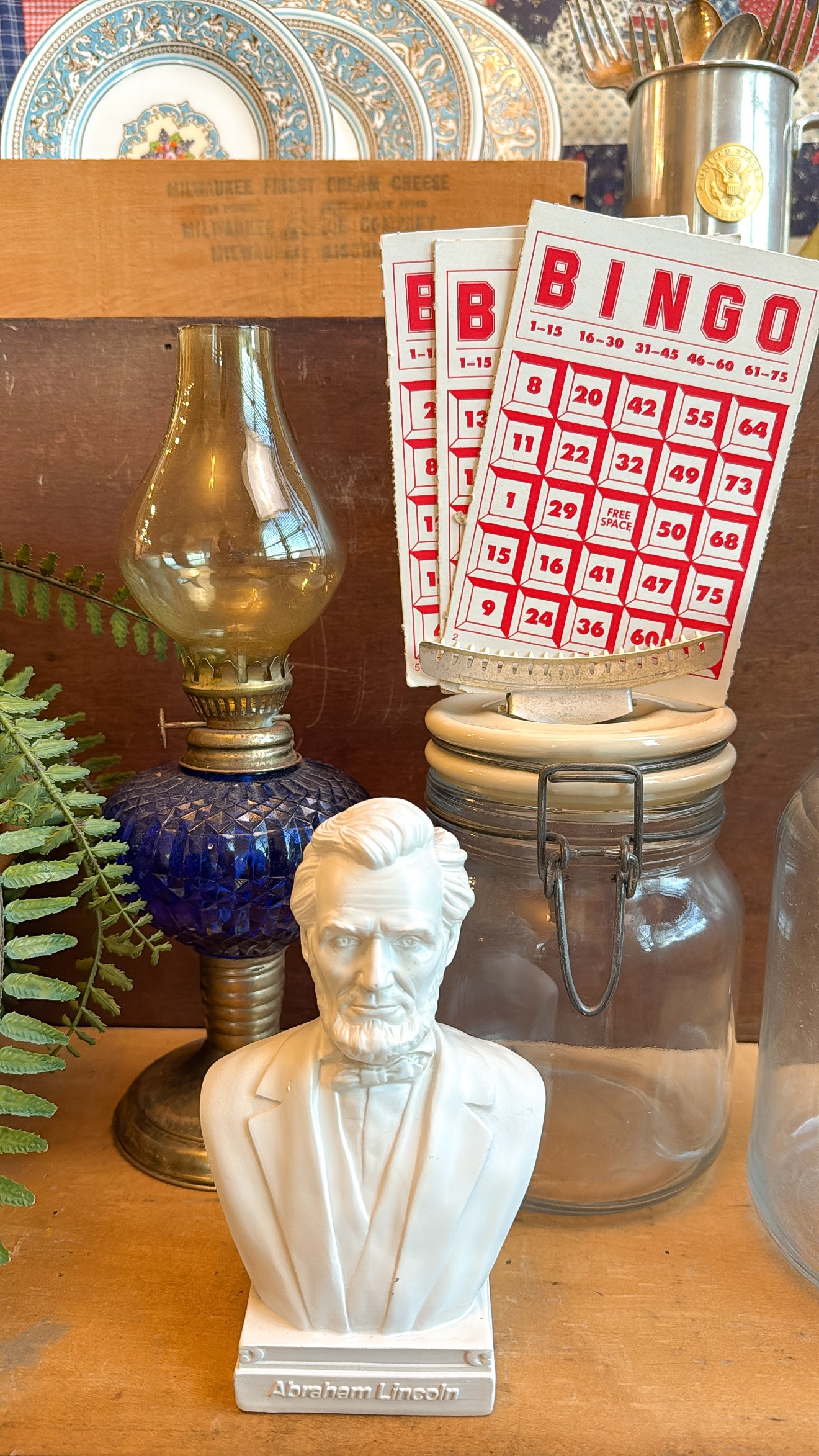 Vintage Blue Oil Lamp