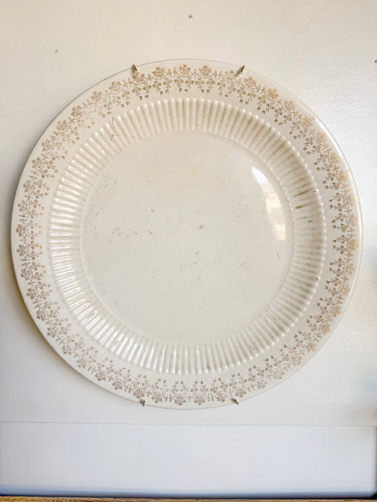 Ironstone Crazed Round Plate