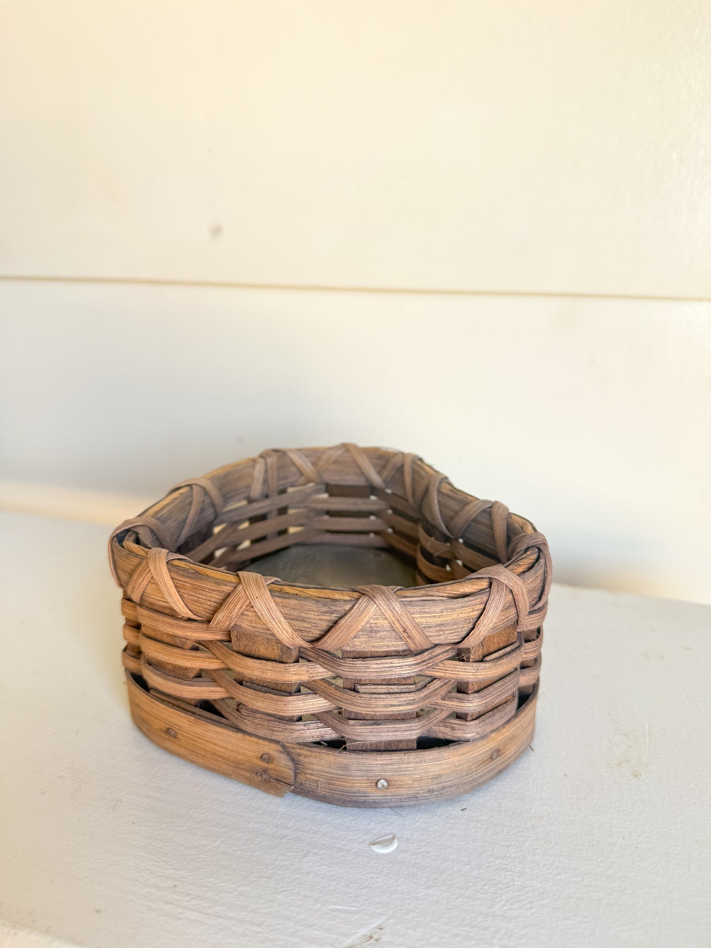 Vintage Tin Punch Heart Basket