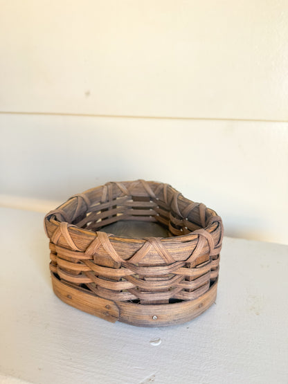 Vintage Tin Punch Heart Basket