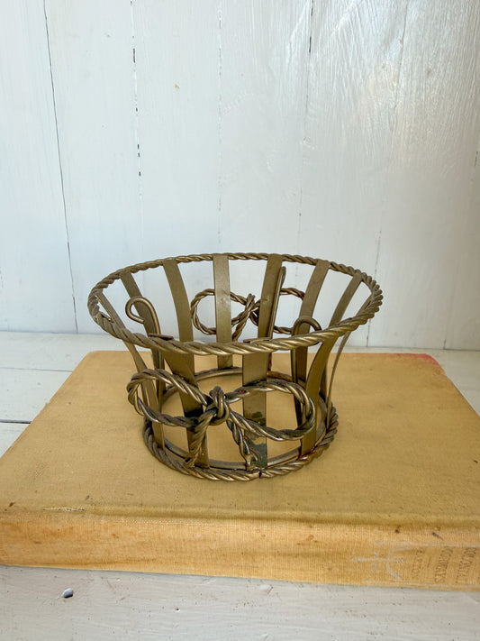 Vintage Brass Bow Basket