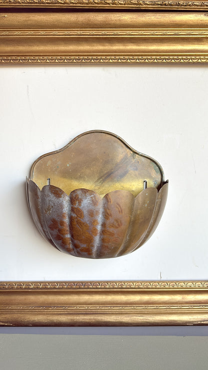 Set of 2 Copper Scallop Wall Pocket