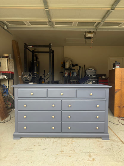 Dusty Navy Blue 7-Drawer Dresser