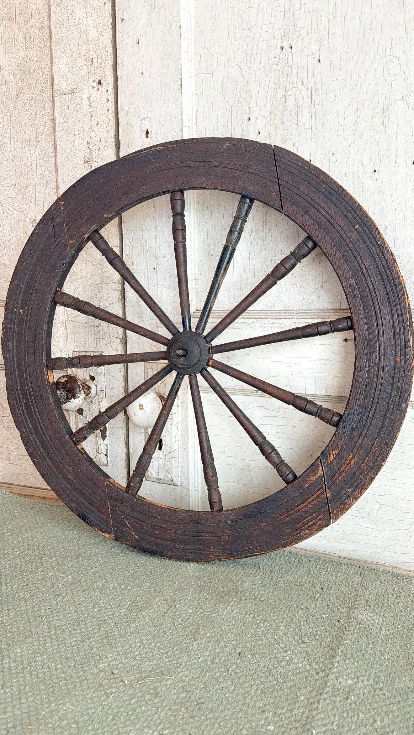 Old Wooden Wagon Wheel