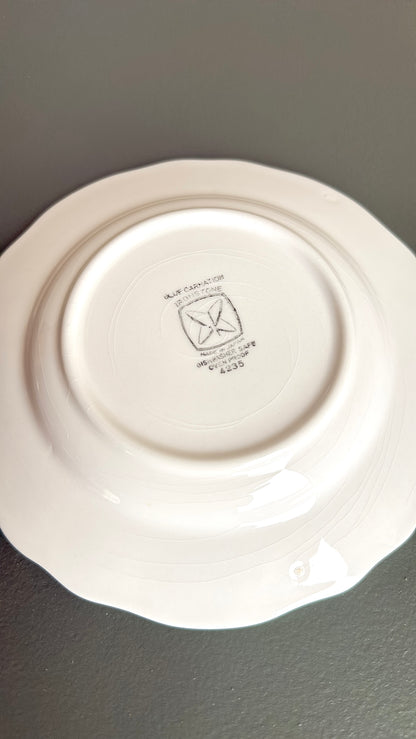 6” Blue Carnation Ironstone Saucer