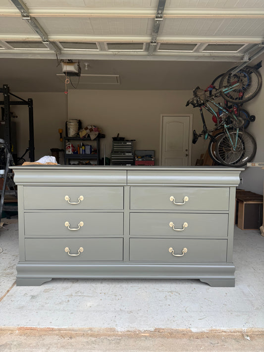 8-Drawer Deep Olive Dresser