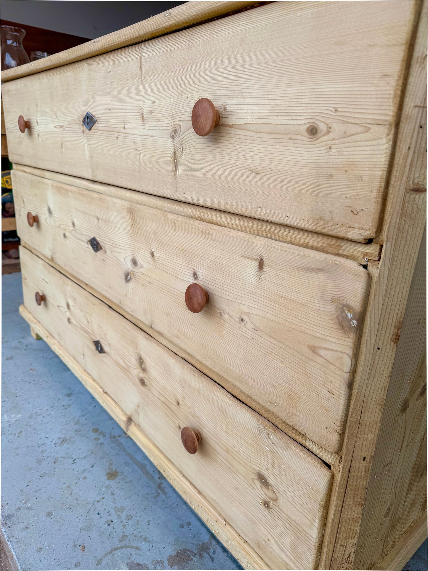 HUGE Solid Wood 3-Drawer Bleached Dresser