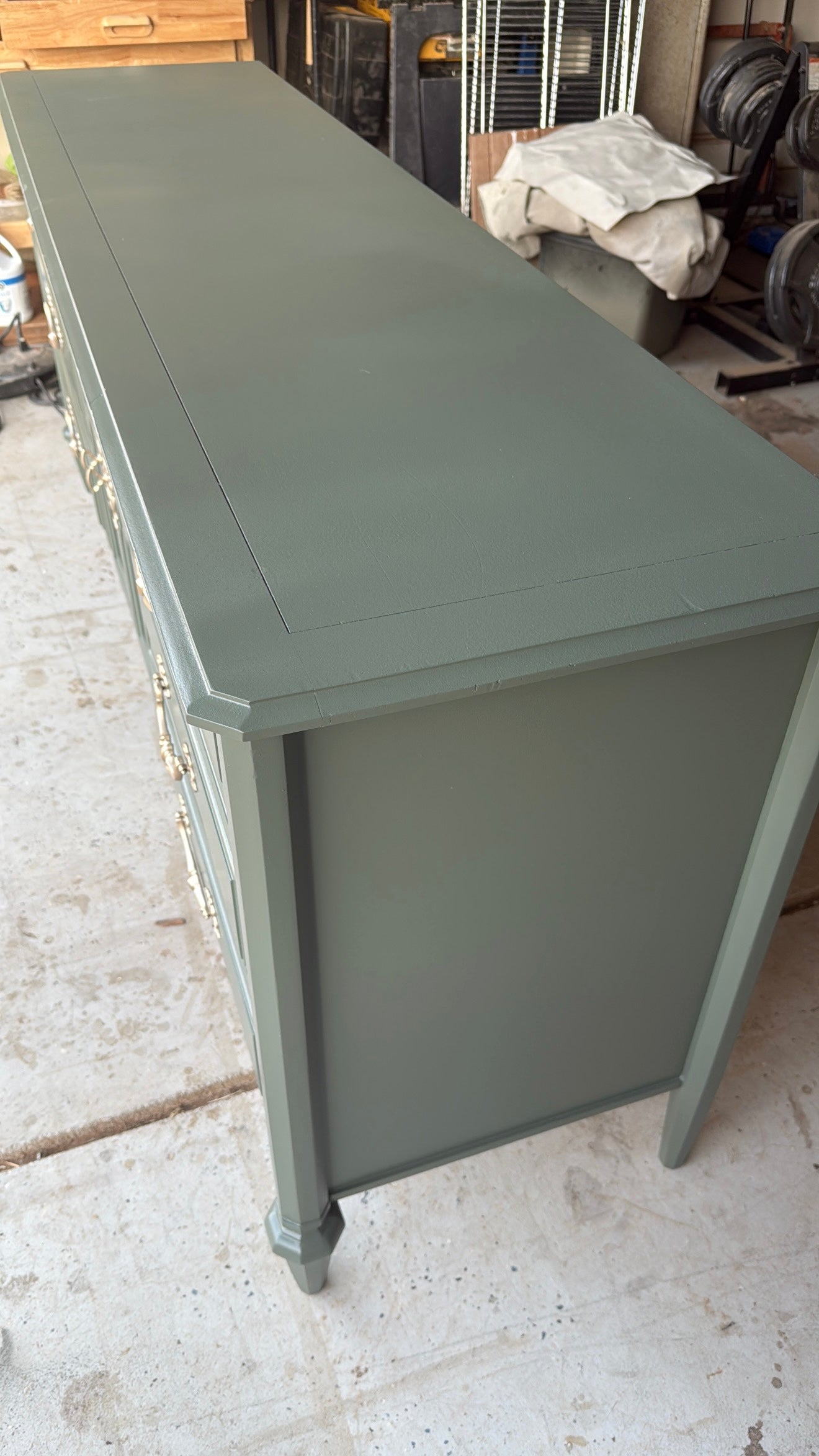 Solid Wood Green Dresser
