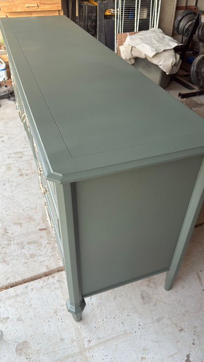 Solid Wood Green Dresser