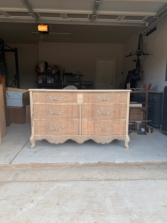 6-Drawer Bleached French Provincial Dresser