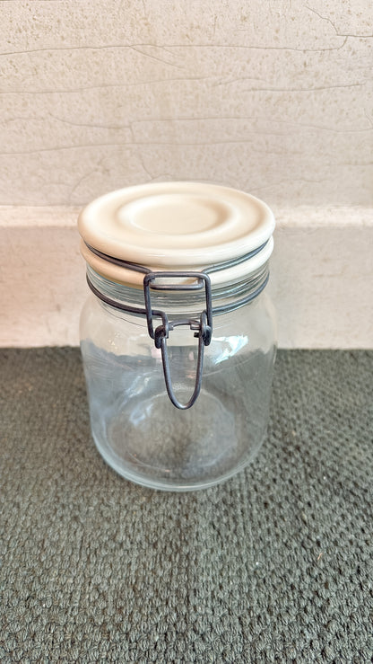 Vintage Clamp Lid Glass Jar