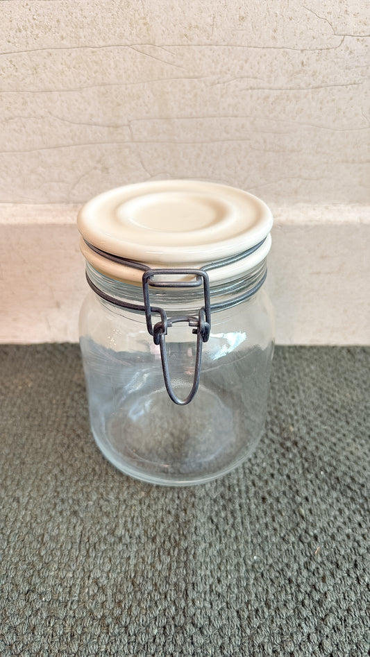 Vintage Clamp Lid Glass Jar