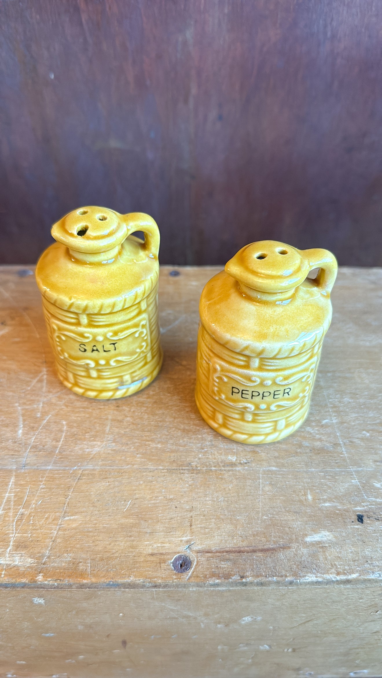 Vintage Yellow S&P Shakers