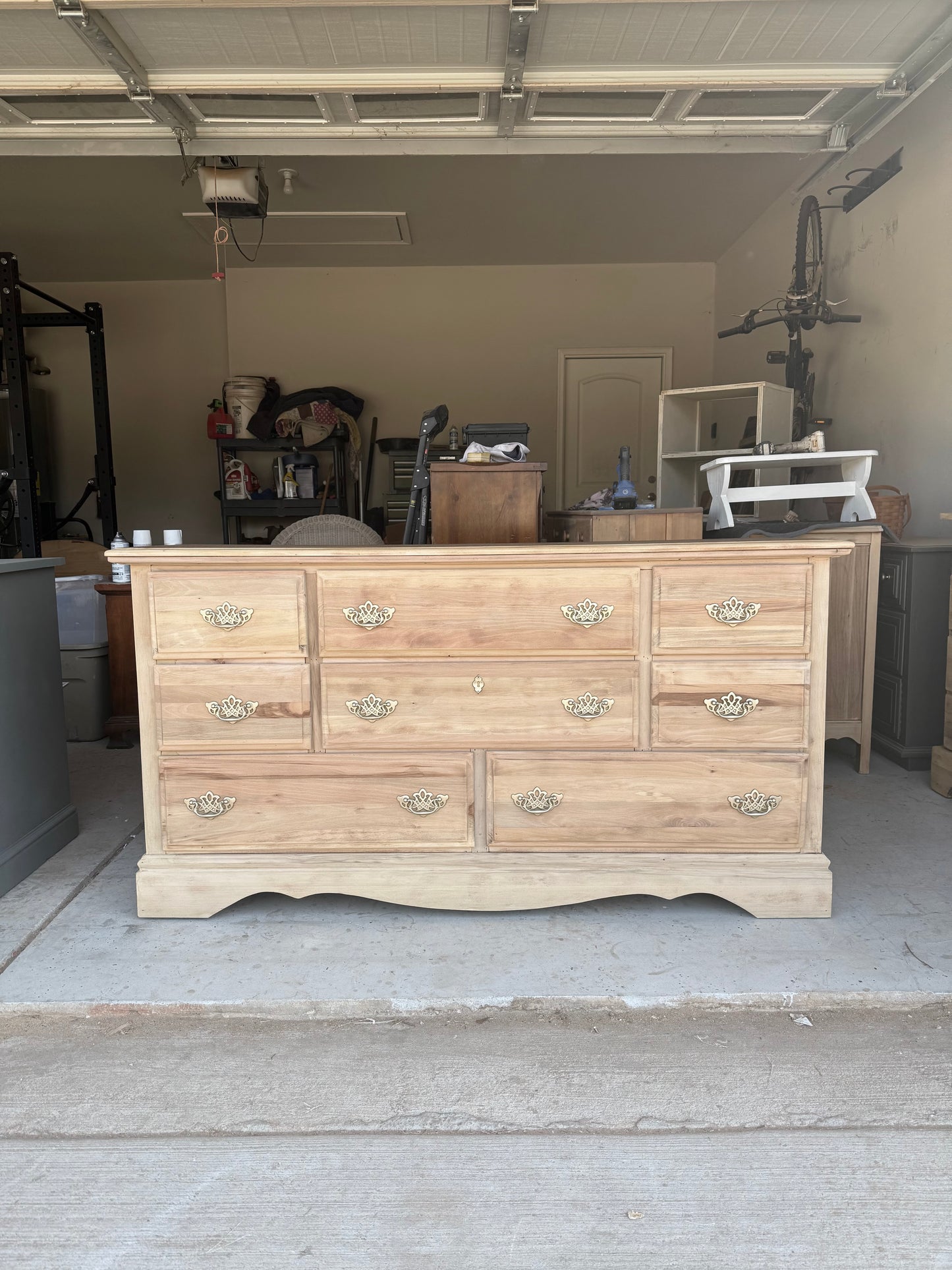 8-Drawer Bleached Dresser
