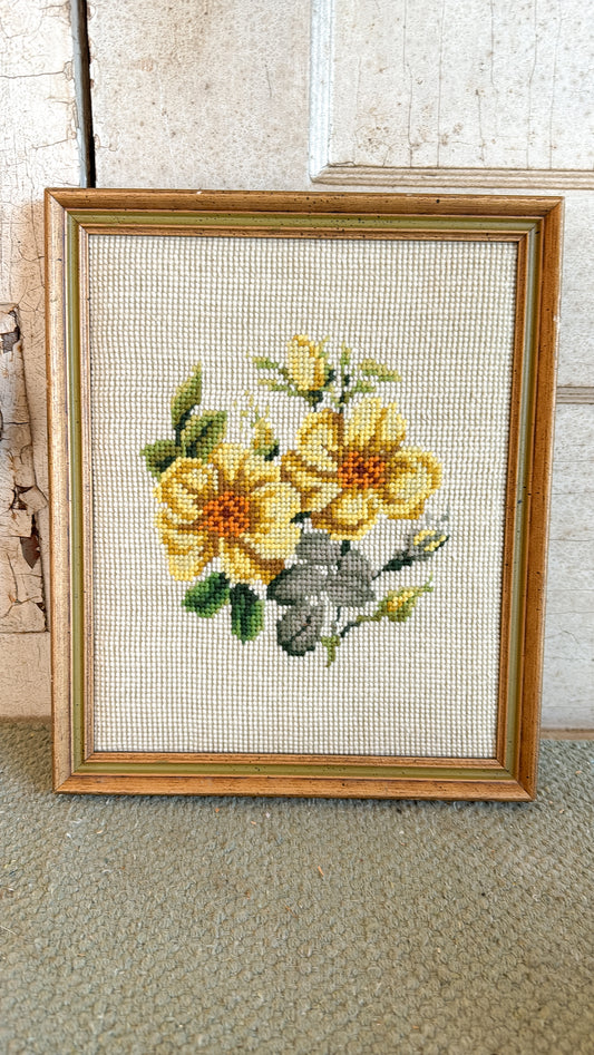 Cross Stitch Floral Picture