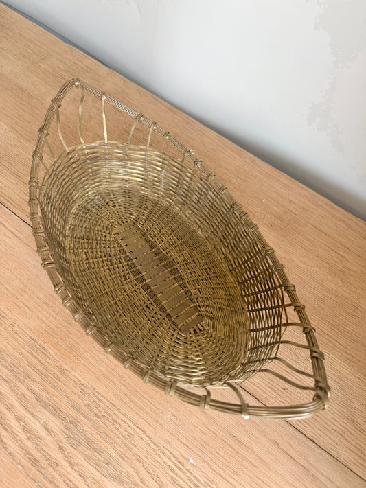 Heavy Silver/Gold Weaved Basket