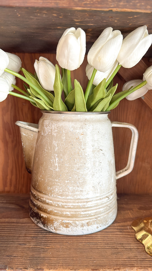 Old White Metal Teapot