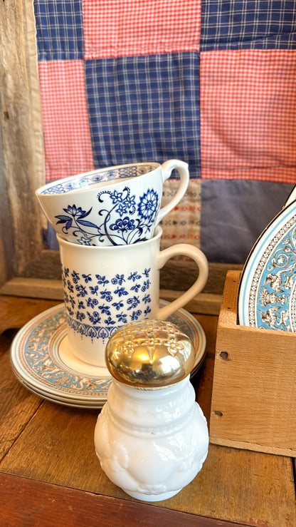 Vintage Milk Glass Powder Sachet