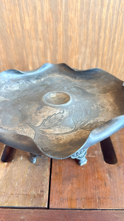 Vintage Silver Riser w/ Ornate Legs