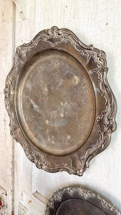 Ornate Brass Silver Tray