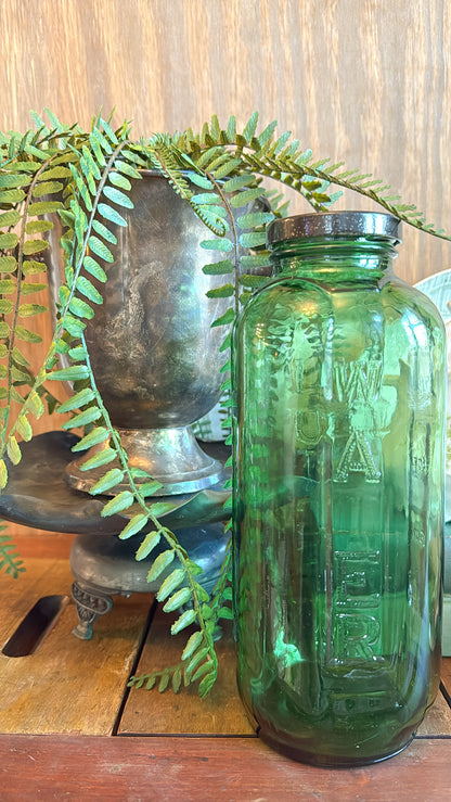 Green Vintage Water Juice Bottle Jar