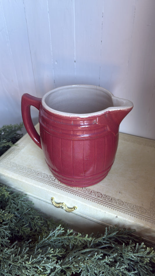 Mauve Barrel Crock Pitcher