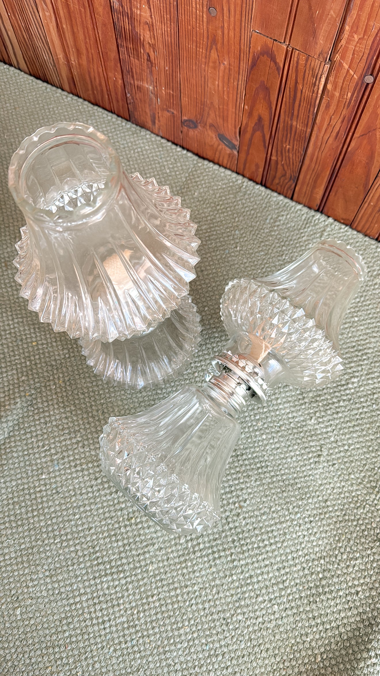 Antique Glass Oil Lamp