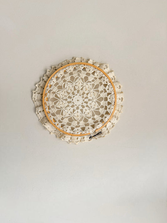 6.5” Vtg. Crotcheted Doily Hoop