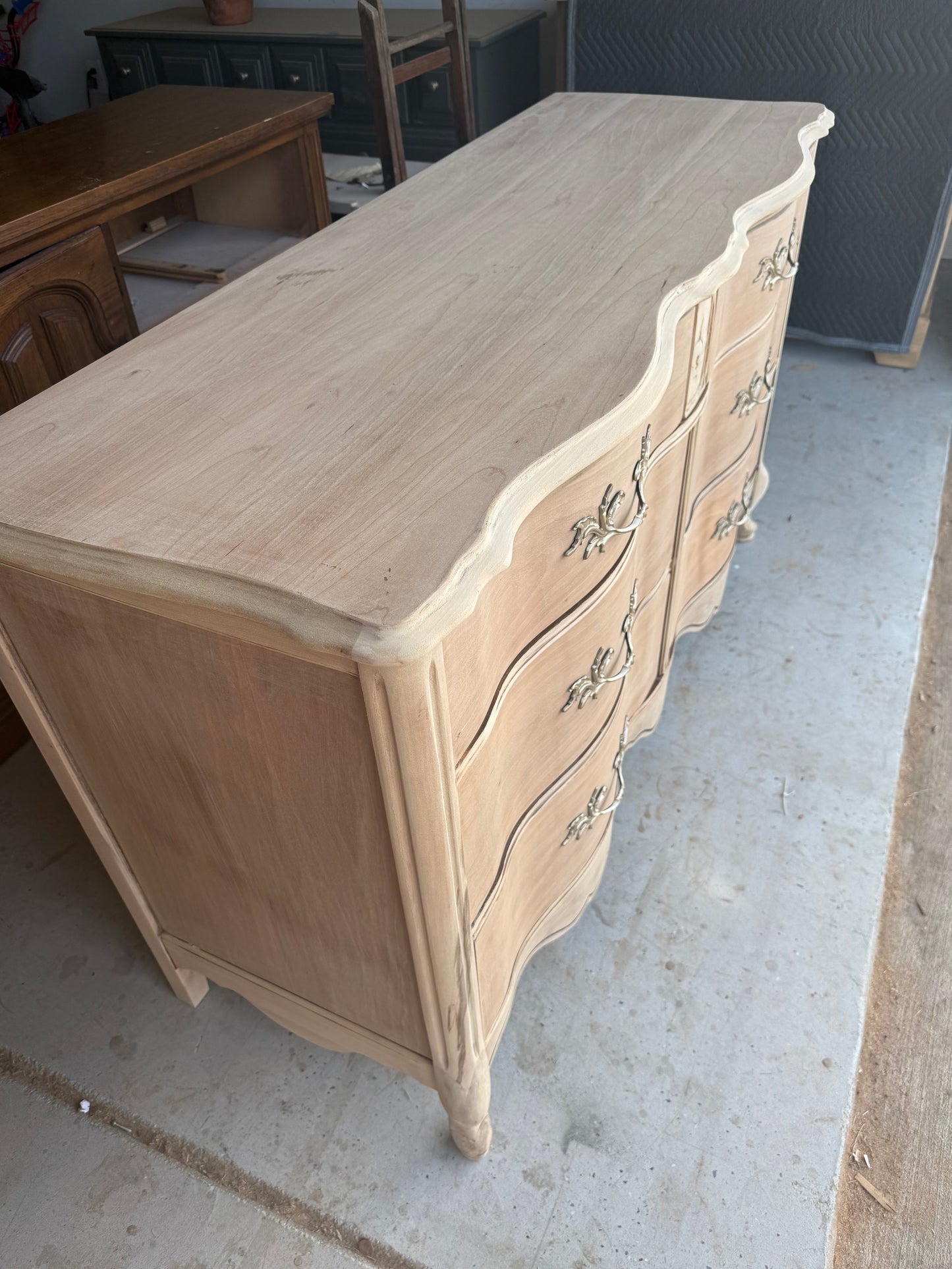 6-Drawer Bleached French Provincial Dresser