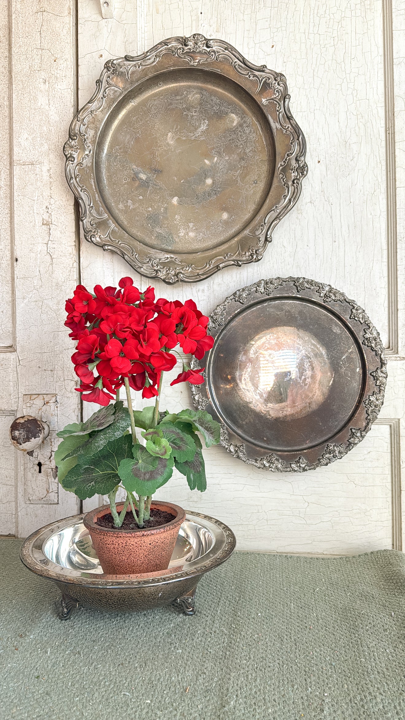 Ornate Brass Silver Tray