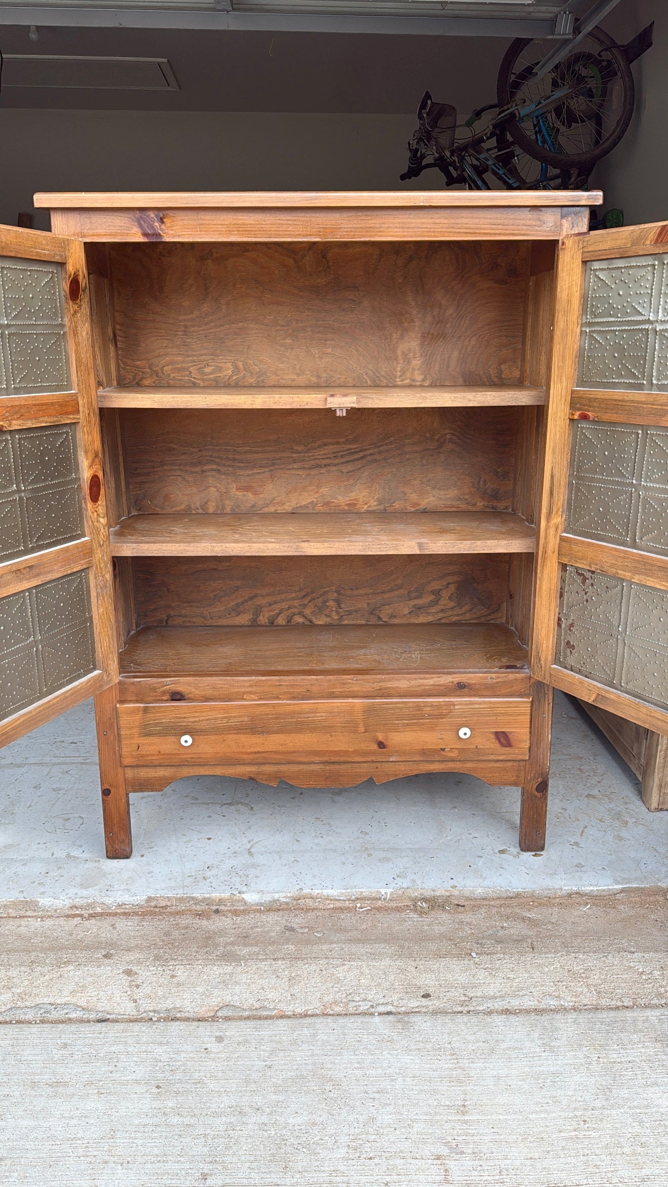 Antique Cabinet with Tin Detail